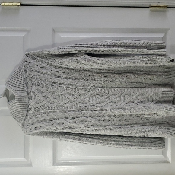 Loft Womens Sweater Gray Cable Knit Cowl Neck Large - Picture 6 of 9